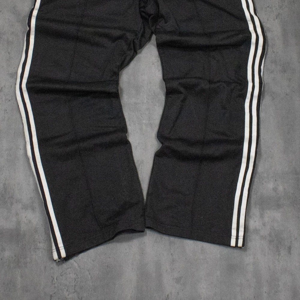 Y2K 00's Adidas 3 Stripped Baggy Relax Fit Wide Legged Parachute Black Pant's - Picture 3 of 7